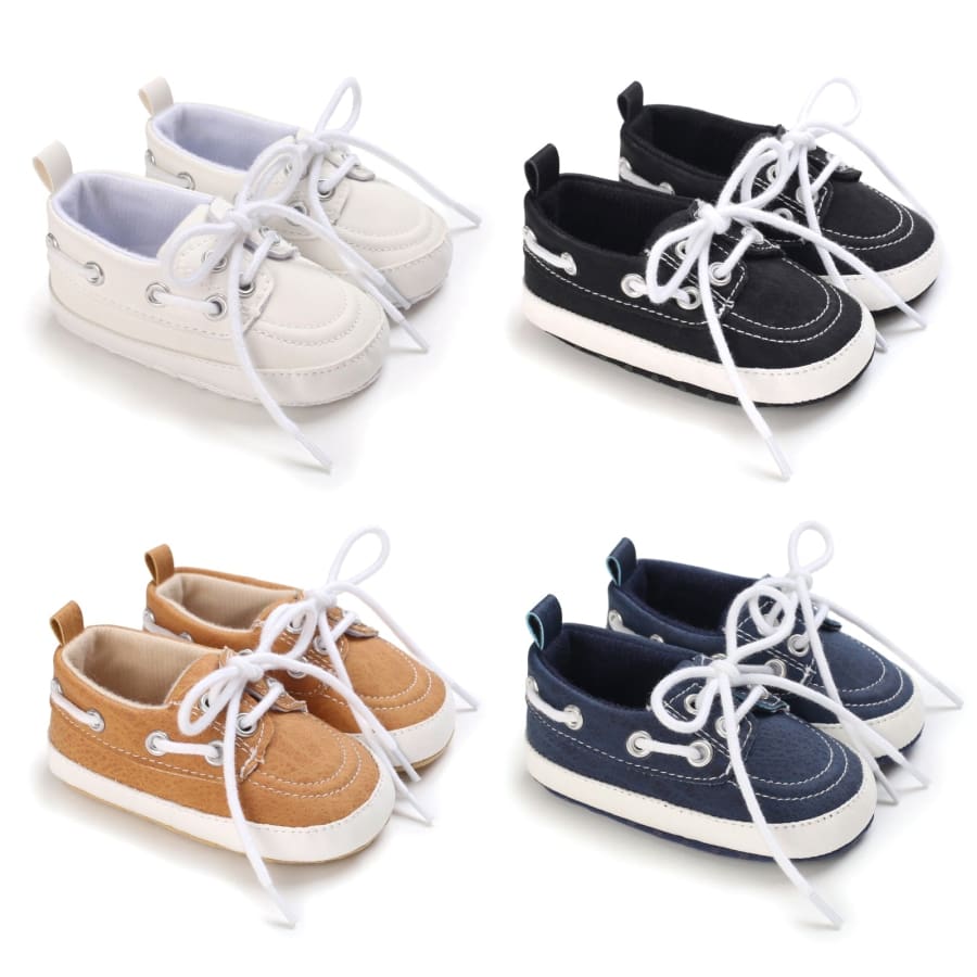 Bailey Lace Up Boat Shoe - Snow - 0-6 Months