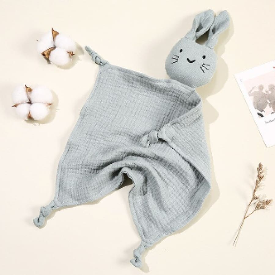Bobbi the Bunny Cotton Muslin Baby Comforter — Kahki