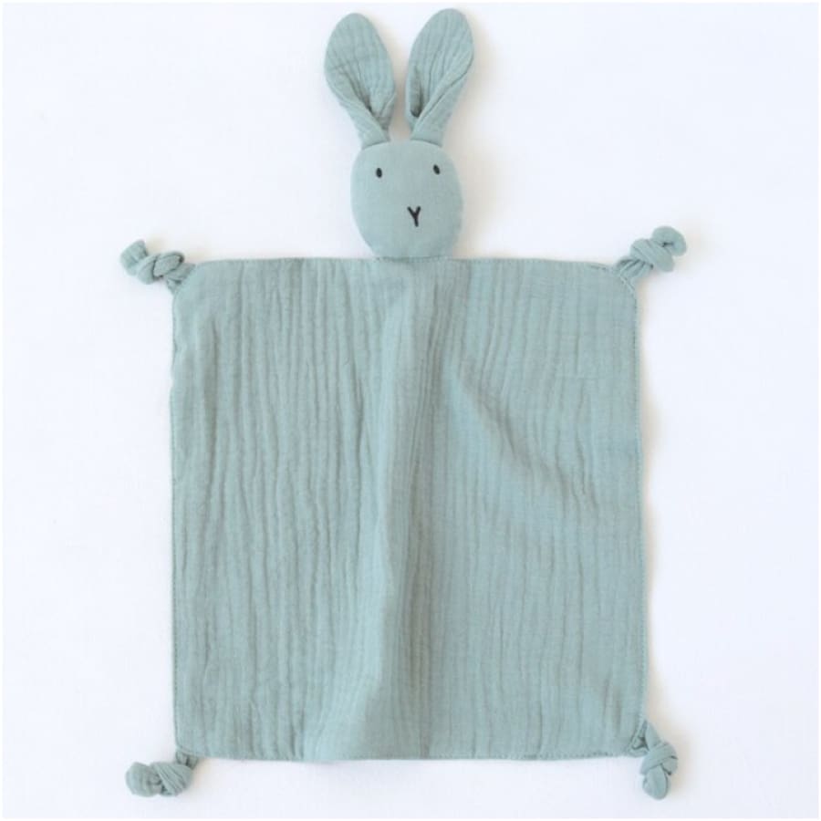 Bobbi the Bunny Cotton Muslin Baby Comforter — Blue Grey