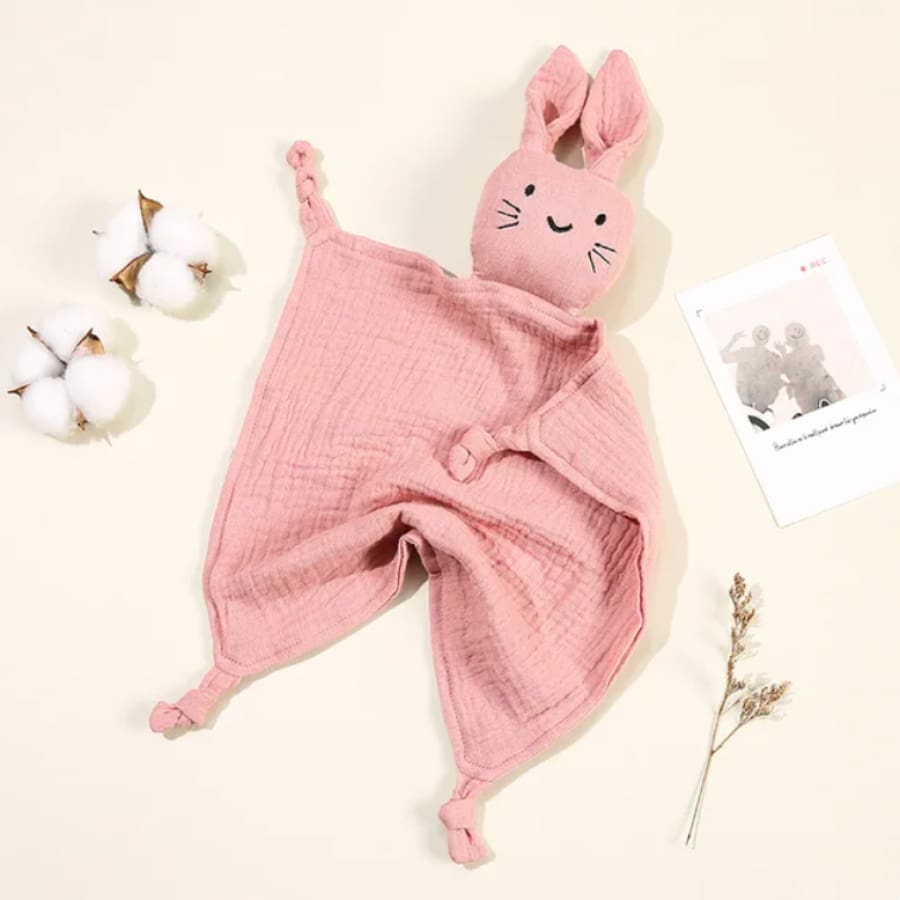 Bobbi the Bunny Cotton Muslin Baby Comforter — Natural