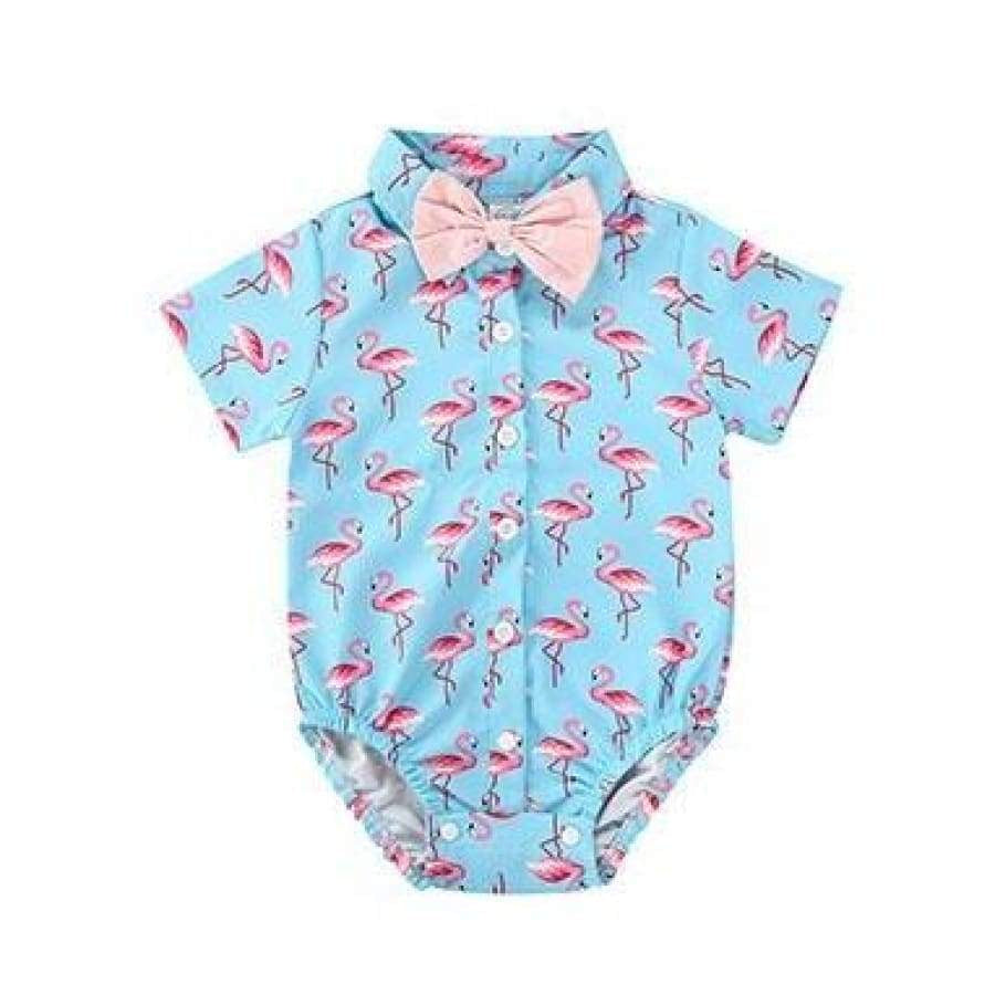 Bowtie Shirt Onesie - Flamingo - 3-6 Months - onesie onesie 20% off