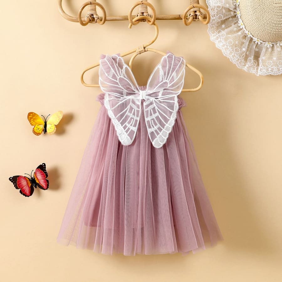 Caria Butterfly Wing Dress - Mauve
