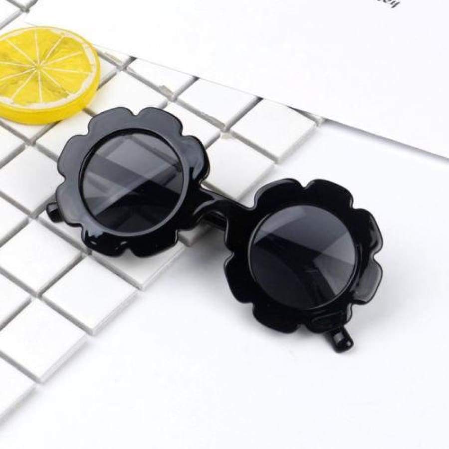 Chloe Flower Sunglasses - Black - Sunglasses fashion flower Girl Sunglasses