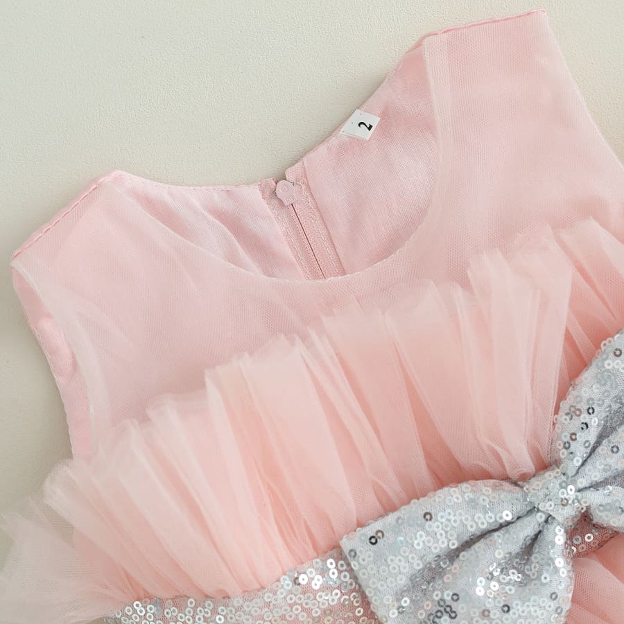 Christina Sparkle Bow &amp; Tulle Frill Dress - Forest