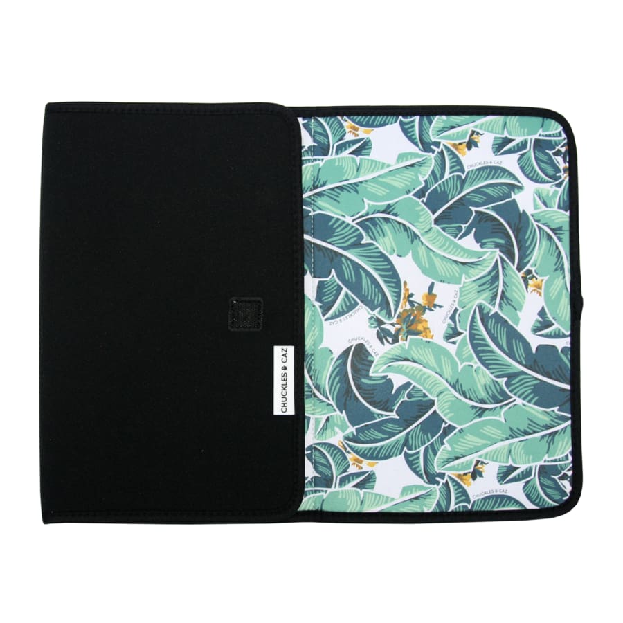 Chuckles &amp; Caz Neoprene Changing Mat - Tropical Palm - Nappy Bag wraps