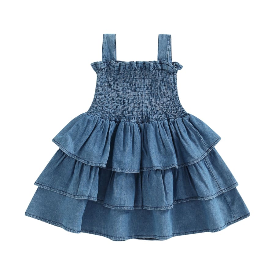 Eliza Denim Frill Dress - 6-12 Months - Dress dress