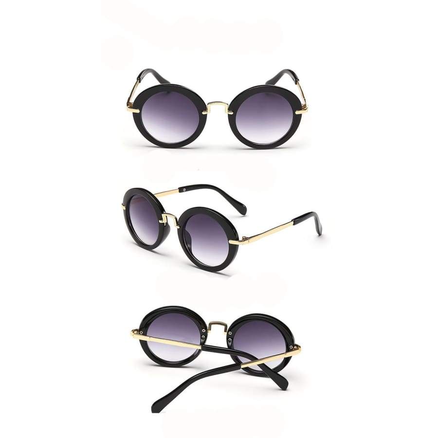 Round Vintage Sunglasses - Black - Sunglasses Sunglasses
