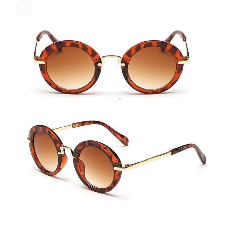Round Vintage Sunglasses - Leopard - Sunglasses Sunglasses