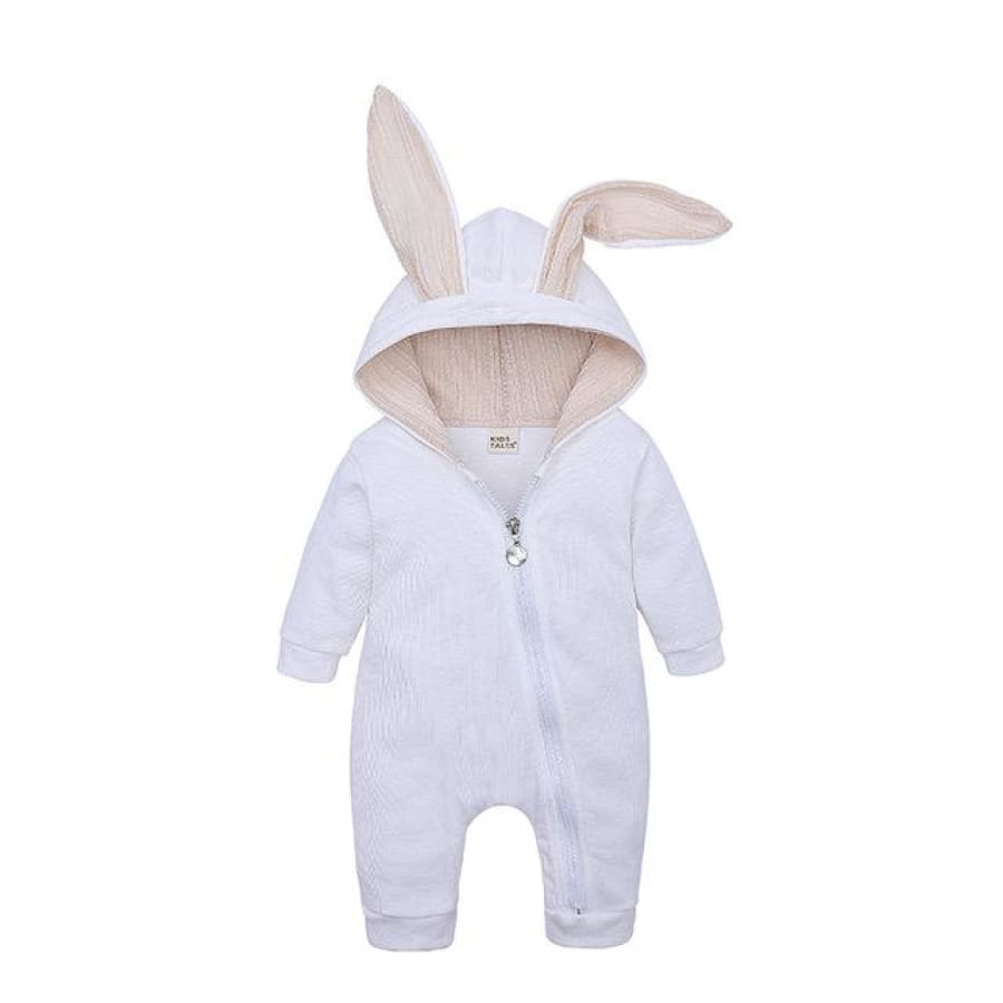 Bunny Babe Hoodie Jumpsuit - Off White / 6-12 Months - jumpsuit