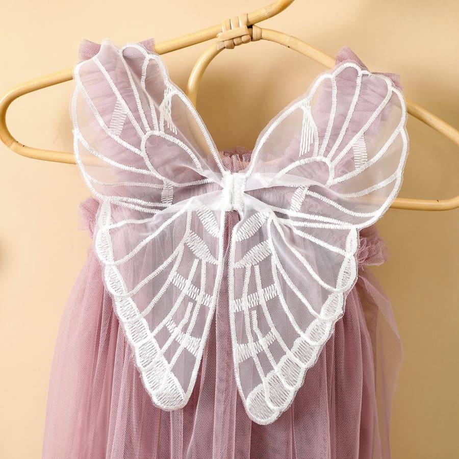 Caria Butterfly Wing Dress - Mauve