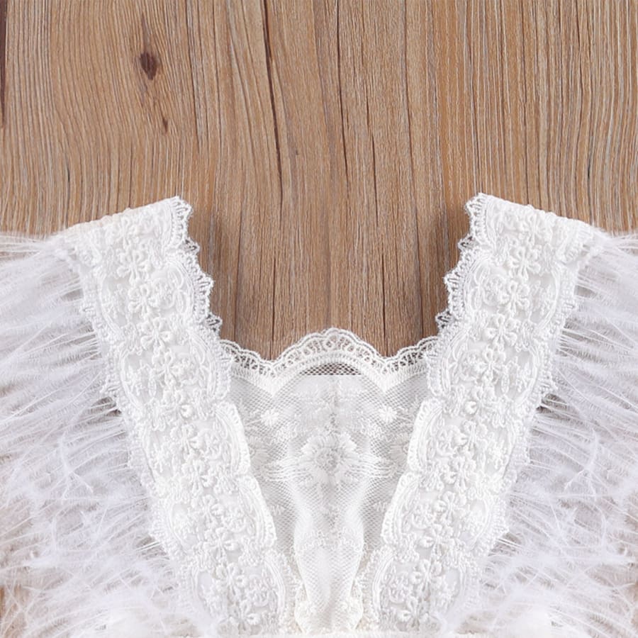 Catrine Feathers &amp; Lace Romper - Romper Rompers