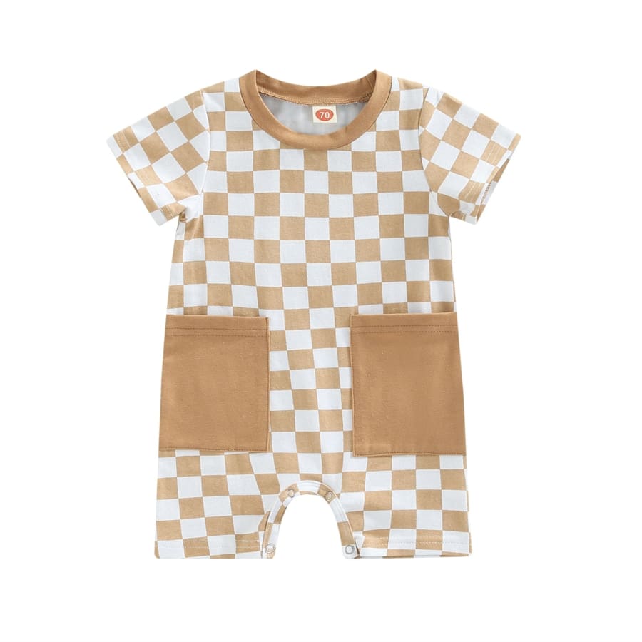 Cody Checkers Jumpsuit - Natural - 0-6 Months