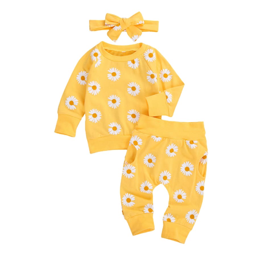 Daisy Trackie Set - Yellow - 0-6 Months - Sets sets