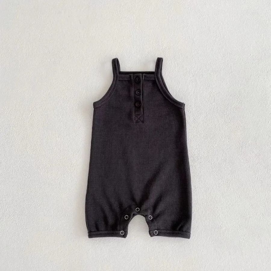 Dakota Ribbed Jumpsuit - Dark Grey - 0-3 Months - Jumpsuit jumpsuit