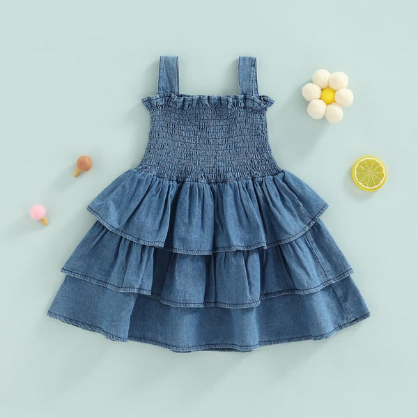 Eliza Denim Frill Dress