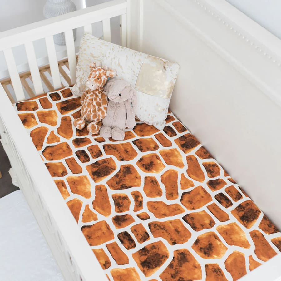 Evie &amp; Grey Fitted Cot Sheet Giraffe Mania