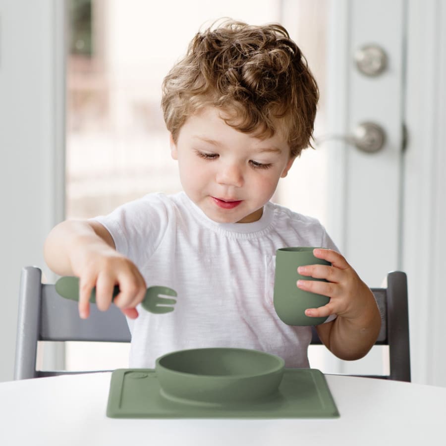 EzPz Mini Utensil - Olive - Feeding Bowl, drink cups, ezpz, Feeding