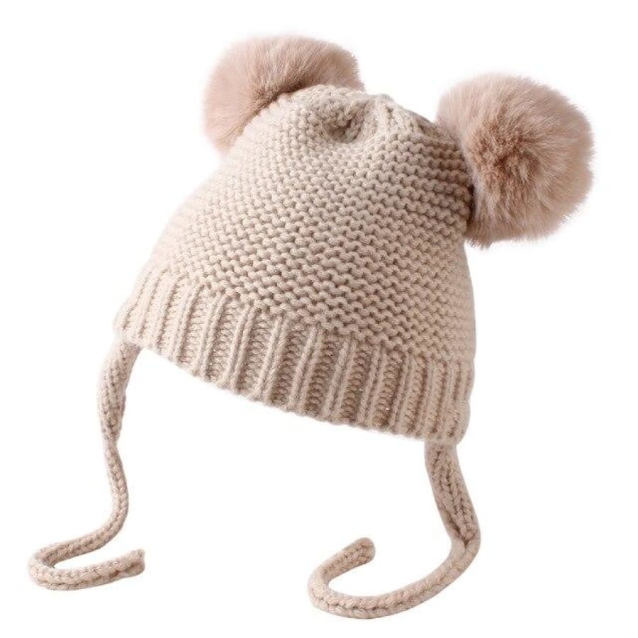 Haven Knitted Tie Baby Beanie - Fawn - hats hats
