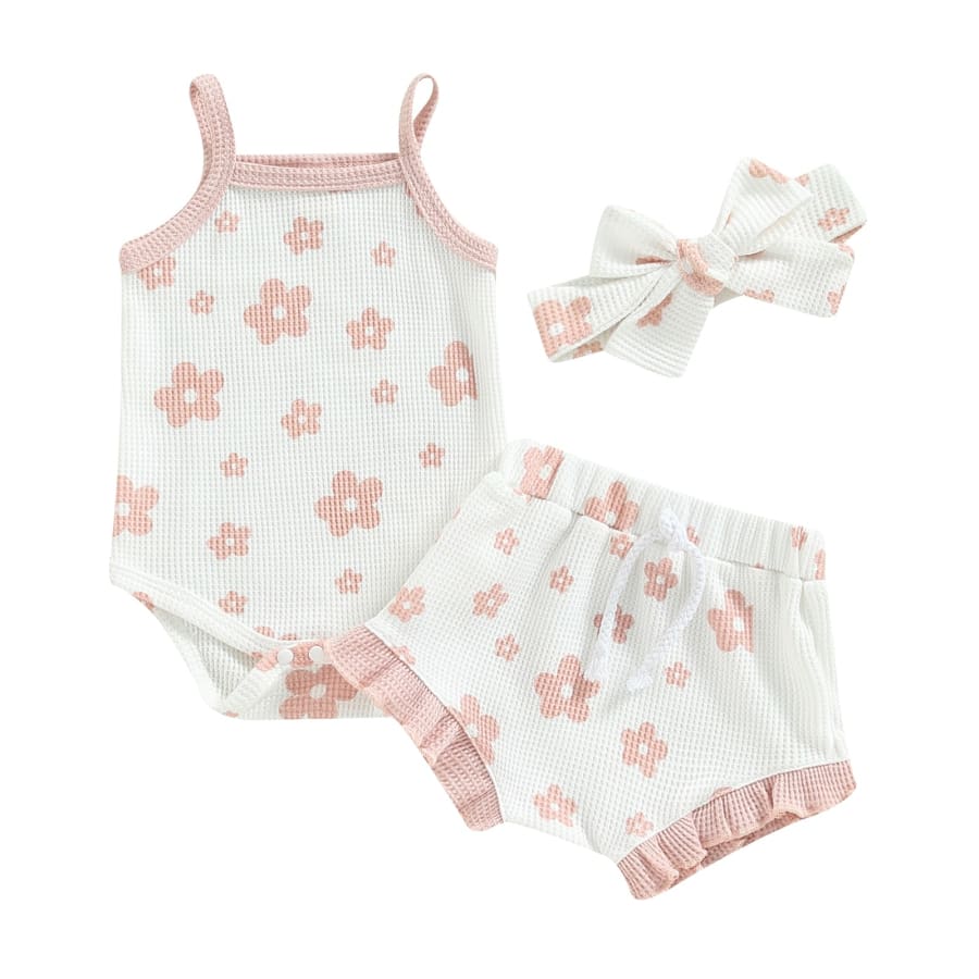 Melody Daisy Singlet Set - Pink - 0-3 Months