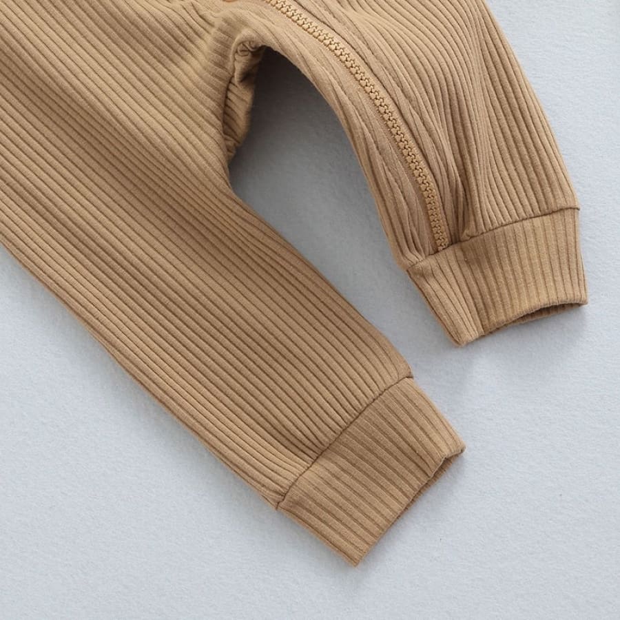 Serenity Flutter Zip Jumpsuit - Brown - Jumpsuit jumpsuit