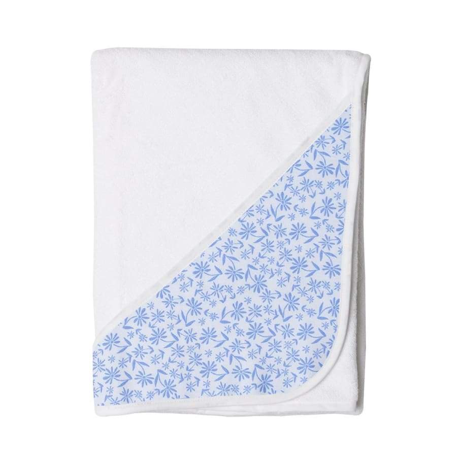 Towelling Stories Hands Free Baby Bath Towel - Blue Floral - Towel towel