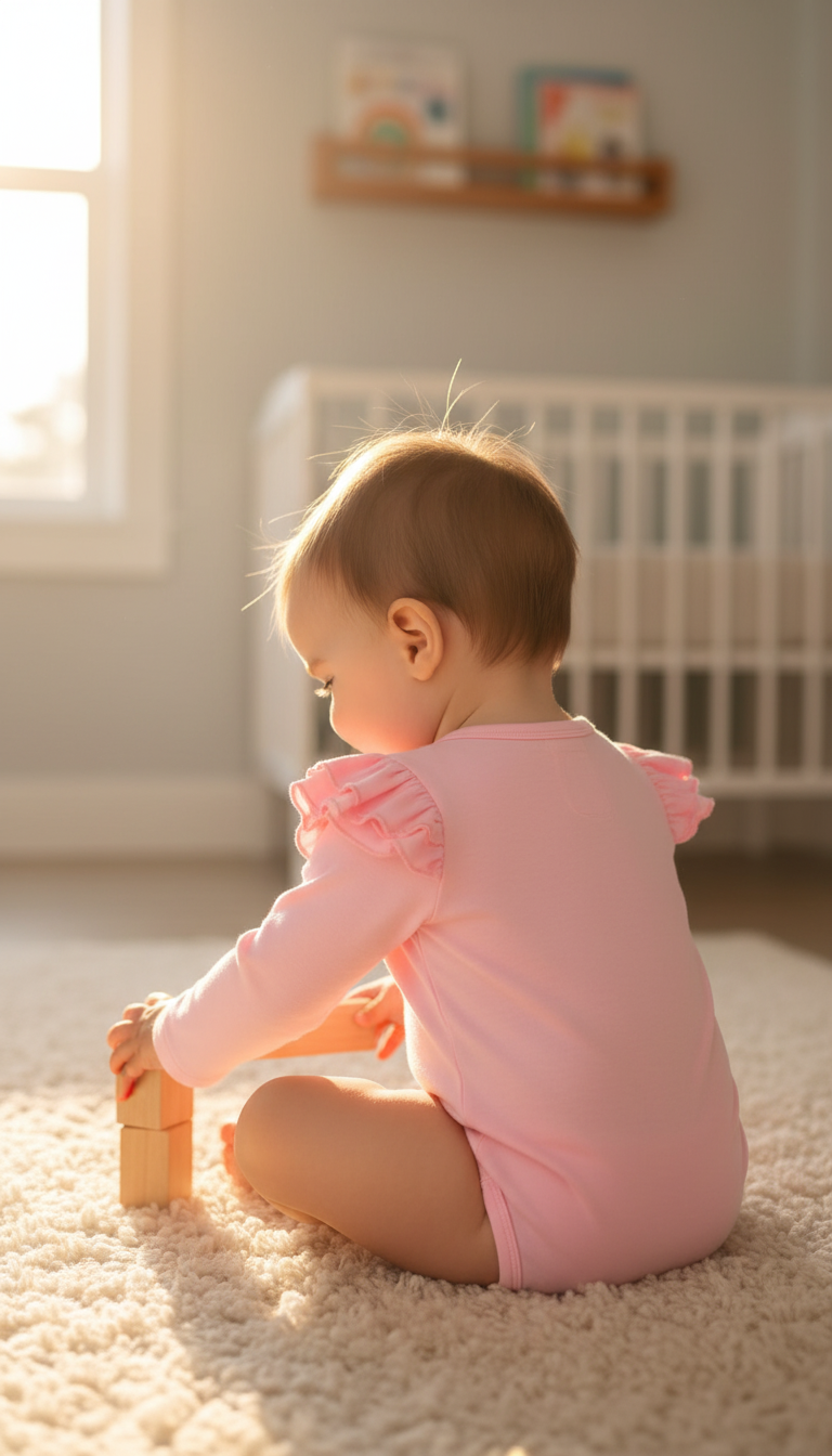 Ruby Long Sleeve Flutter Onesie - Pink