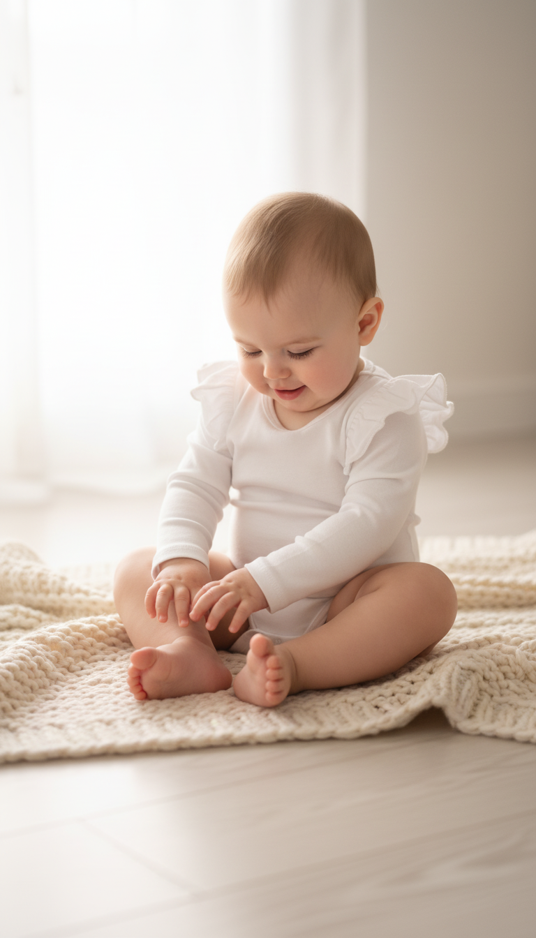 Ruby Long Sleeve Flutter Onesie - White