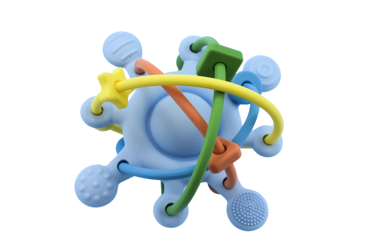 Koala Dream Silicone Sensory Space Rattle Teether Blue