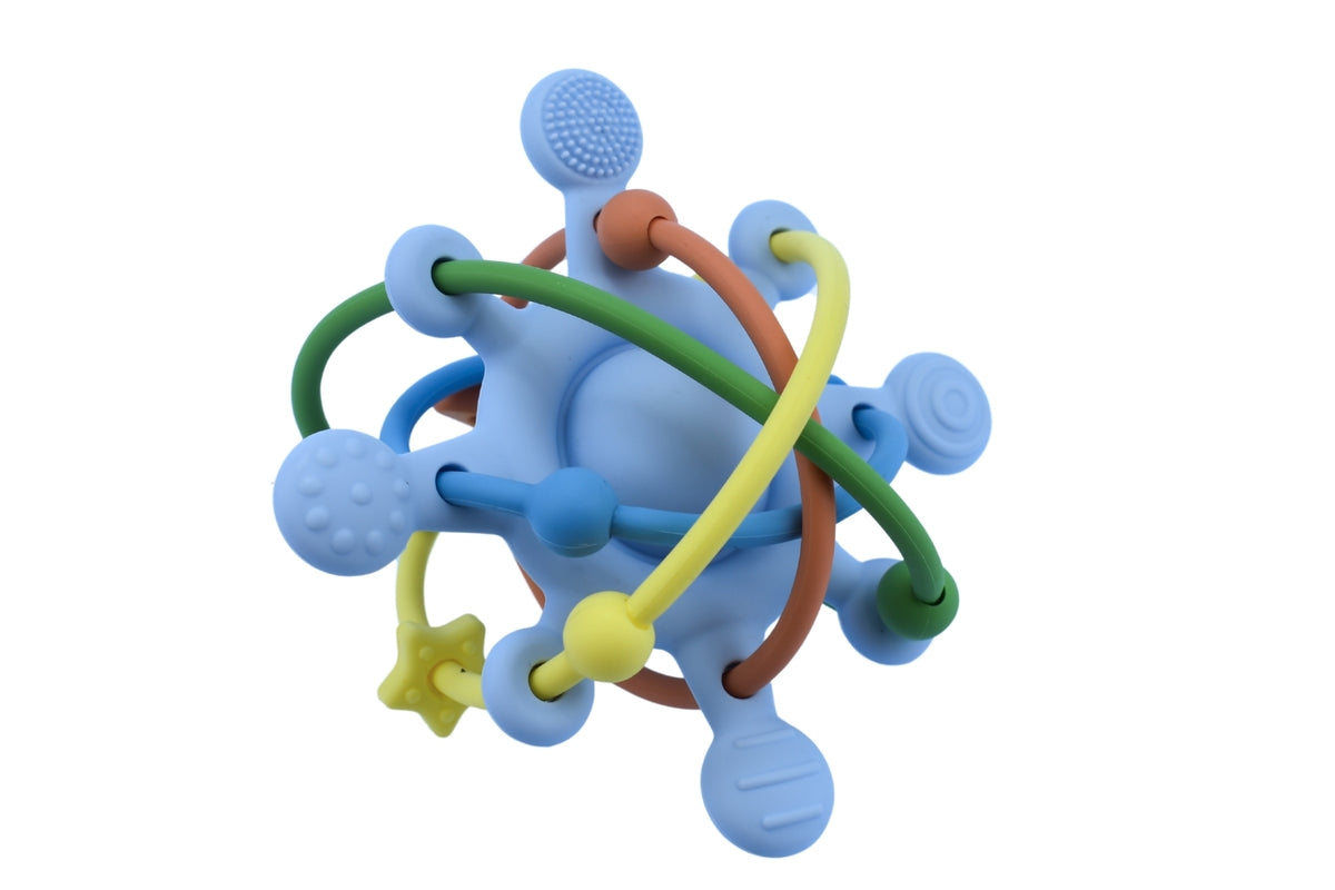 Koala Dream Silicone Sensory Space Rattle Teether Blue