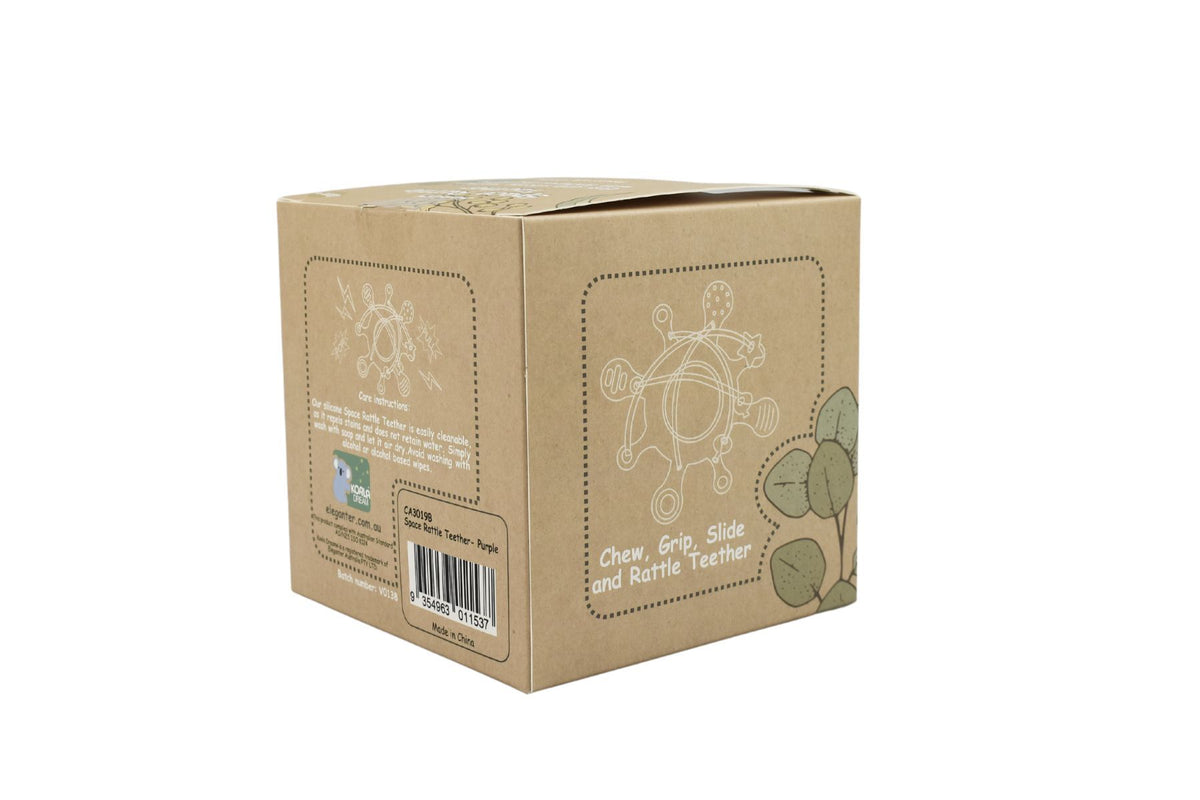 Koala Dream Silicone Sensory Space Rattle Teether Green