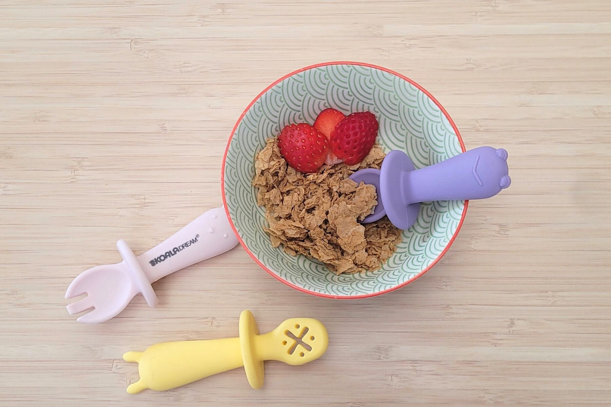 Koala Dream Silicone Animal Sensory Spoons - Pink/Yellow