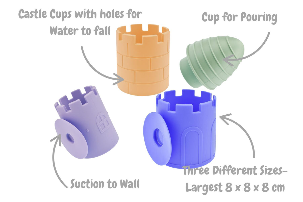 Koala Dream Silicone Castle Pour & Play 4 Piece Bath Set