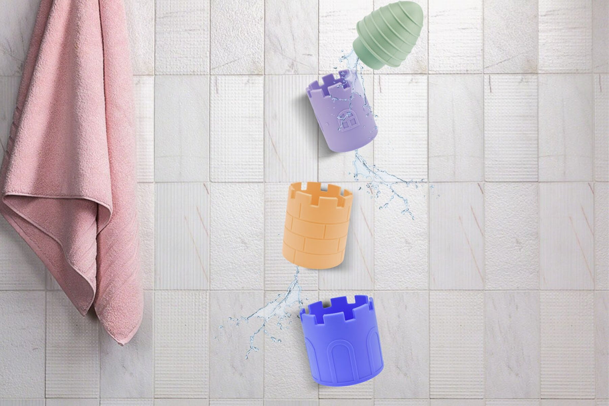 Koala Dream Silicone Castle Pour & Play 4 Piece Bath Set