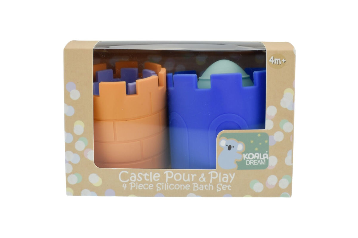 Koala Dream Silicone Castle Pour & Play 4 Piece Bath Set