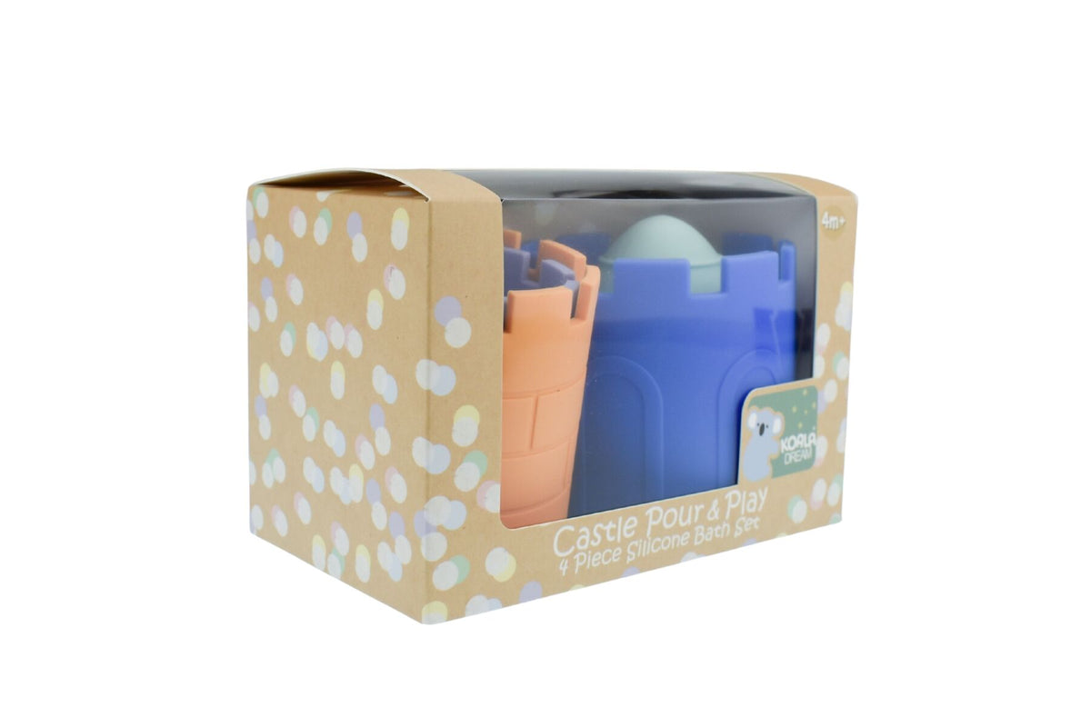 Koala Dream Silicone Castle Pour & Play 4 Piece Bath Set