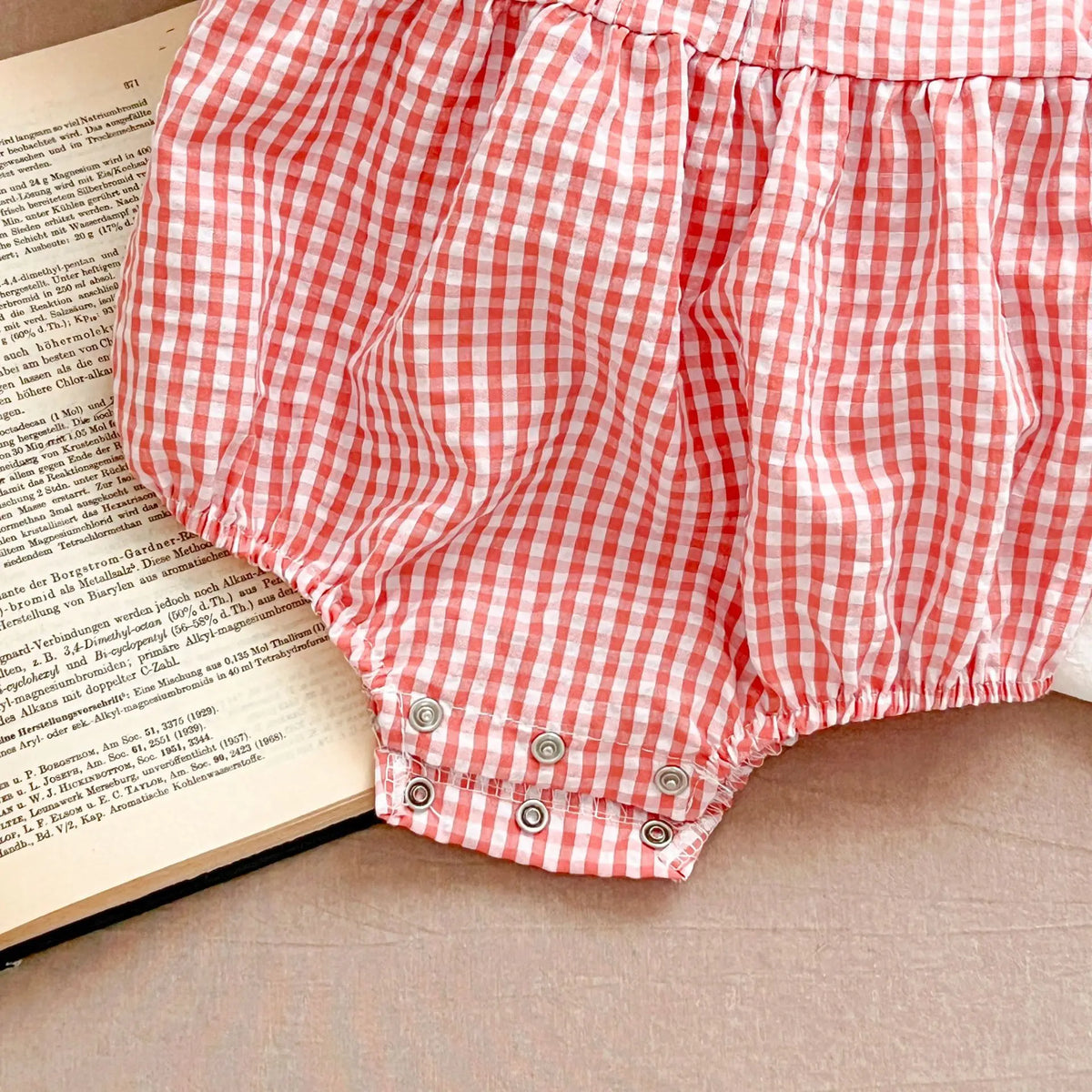 Goo & Co. Hazel Embroidered Collar Gingham Romper