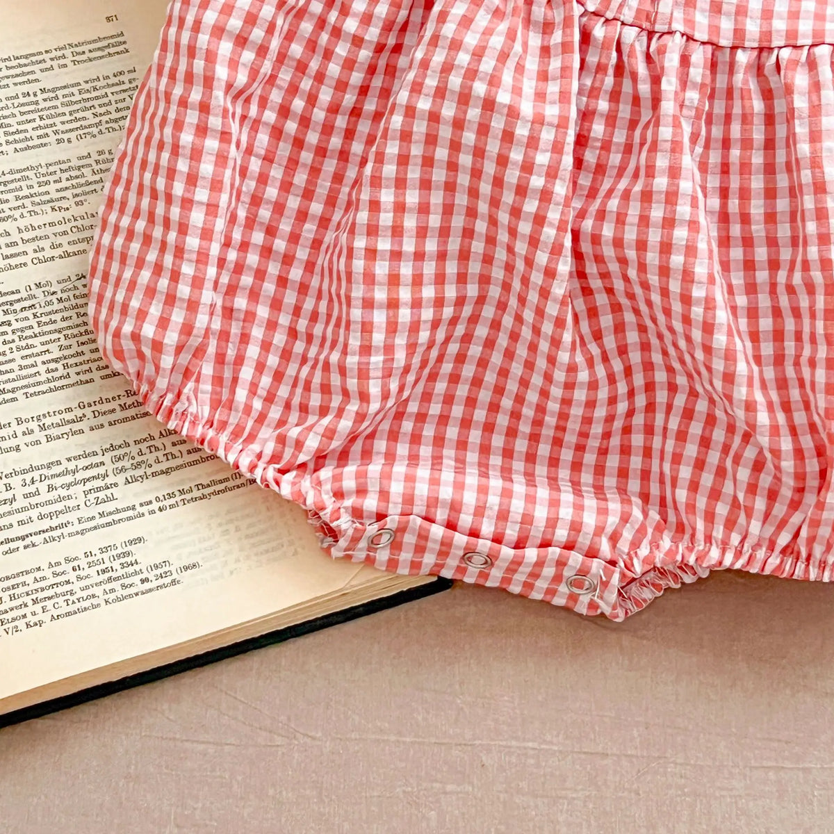 Goo & Co. Hazel Embroidered Collar Gingham Romper