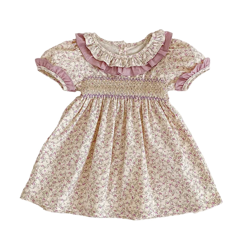 Goo & Co. Poppy Vintage Floral Smocked Dress