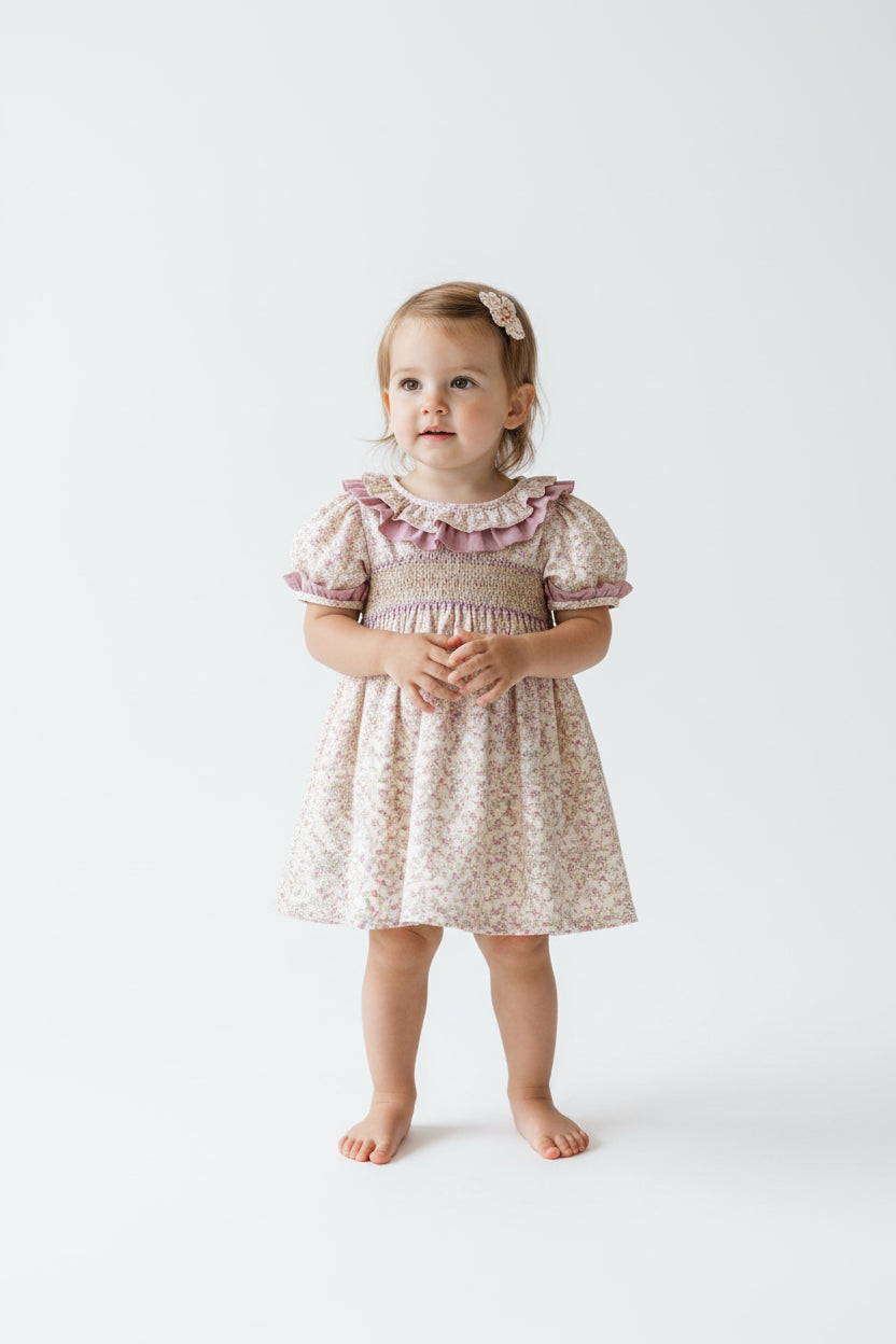 Goo & Co. Poppy Vintage Floral Smocked Dress