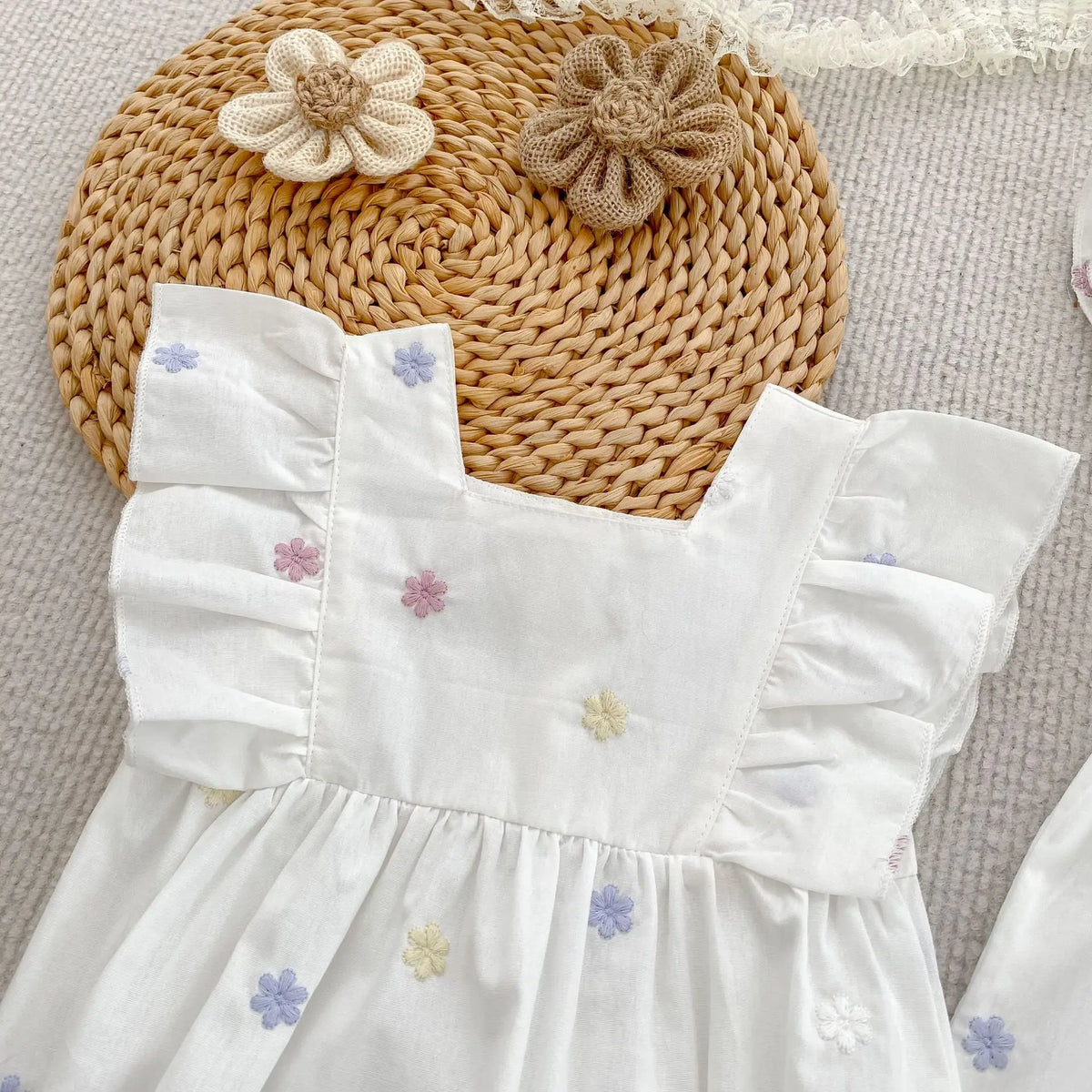 Goo & Co. Isla Embroidered Flower Romper