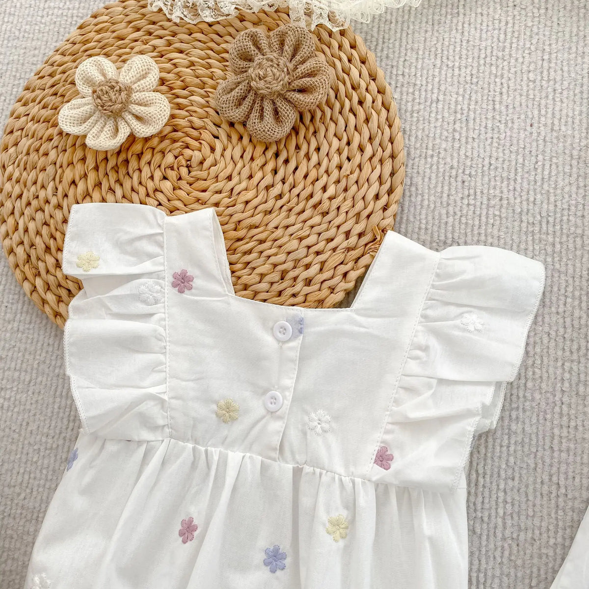Goo & Co. Isla Embroidered Flower Romper