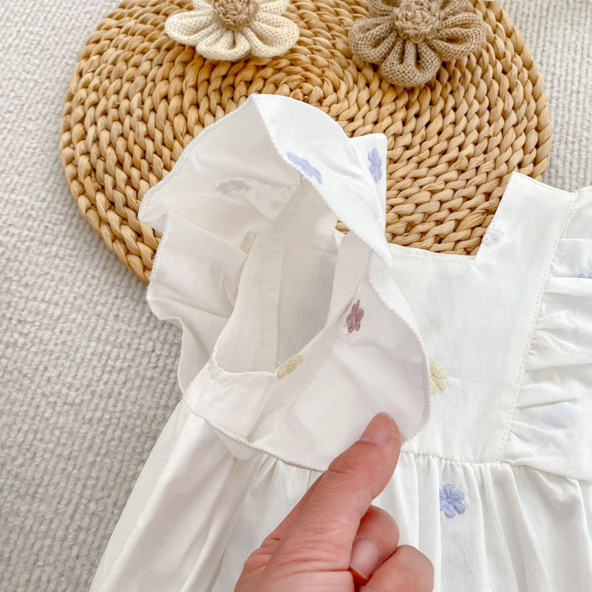 Goo & Co. Isla Embroidered Flower Romper