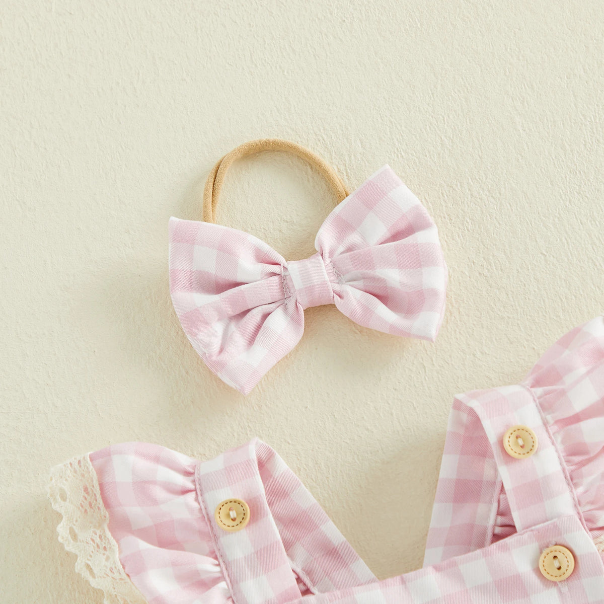 Ice Cream Sundae Gingham Romper
