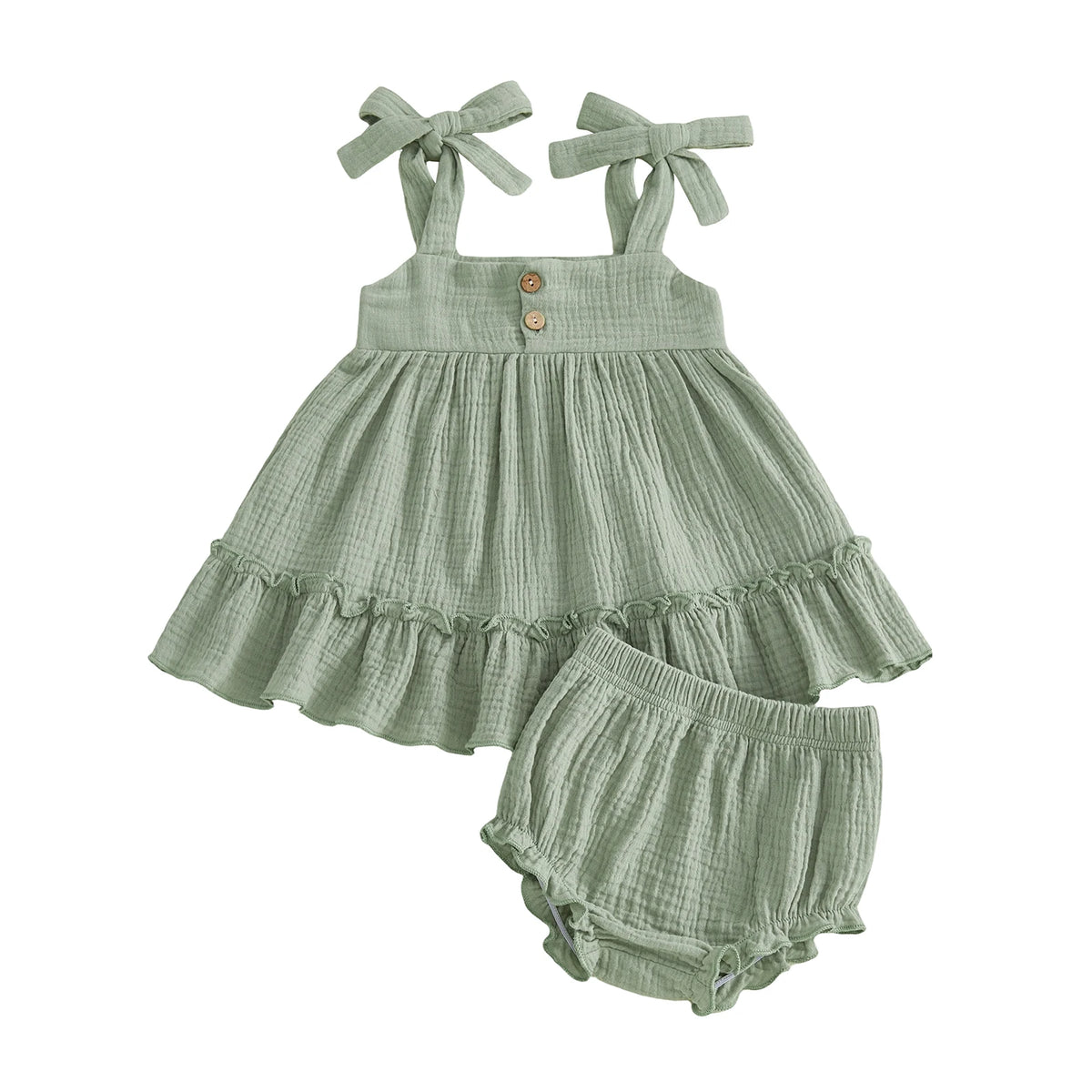 Lila Baby Doll Dress Set - Natural