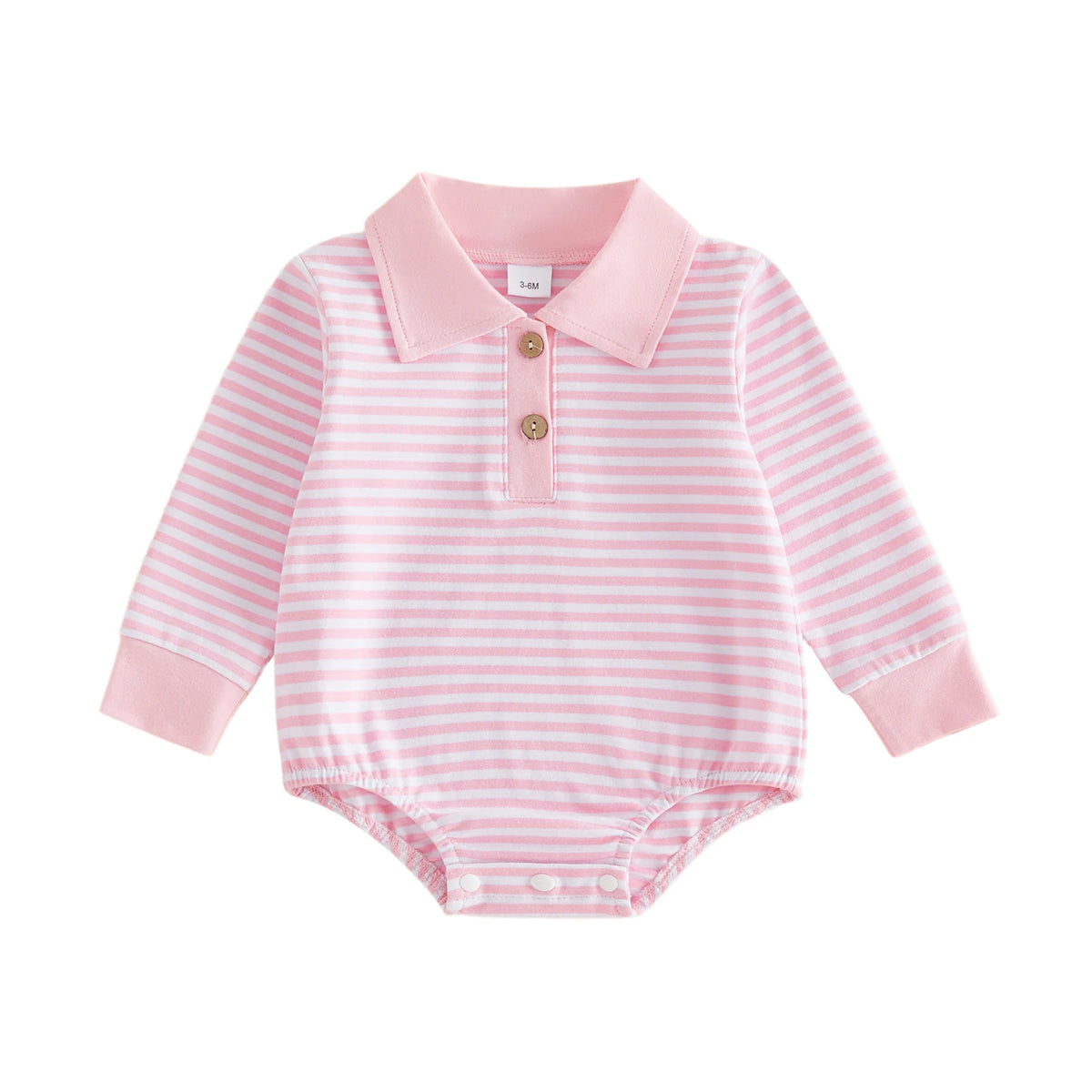 Samuel Stripe Long Sleeve Collared Onesie - Blue
