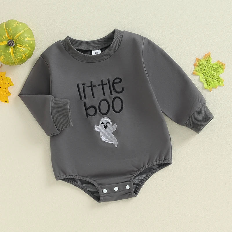 Little Boo Hallowen Long Sleeve Romper