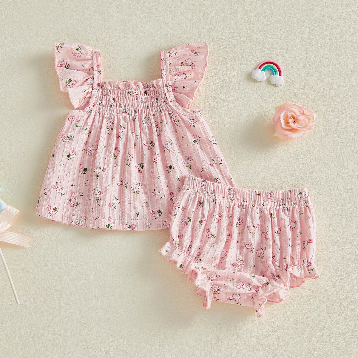 Florrie Floral Bloomer Set - Pink