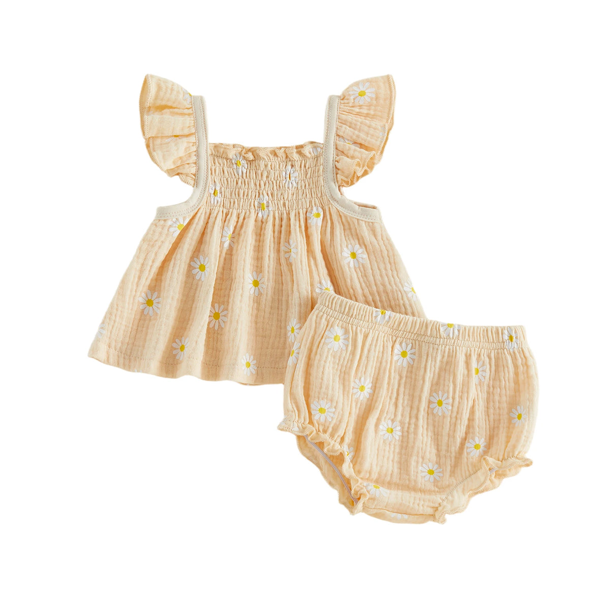 Summer Sweetie Daisy Bloomer Set - Sunshine