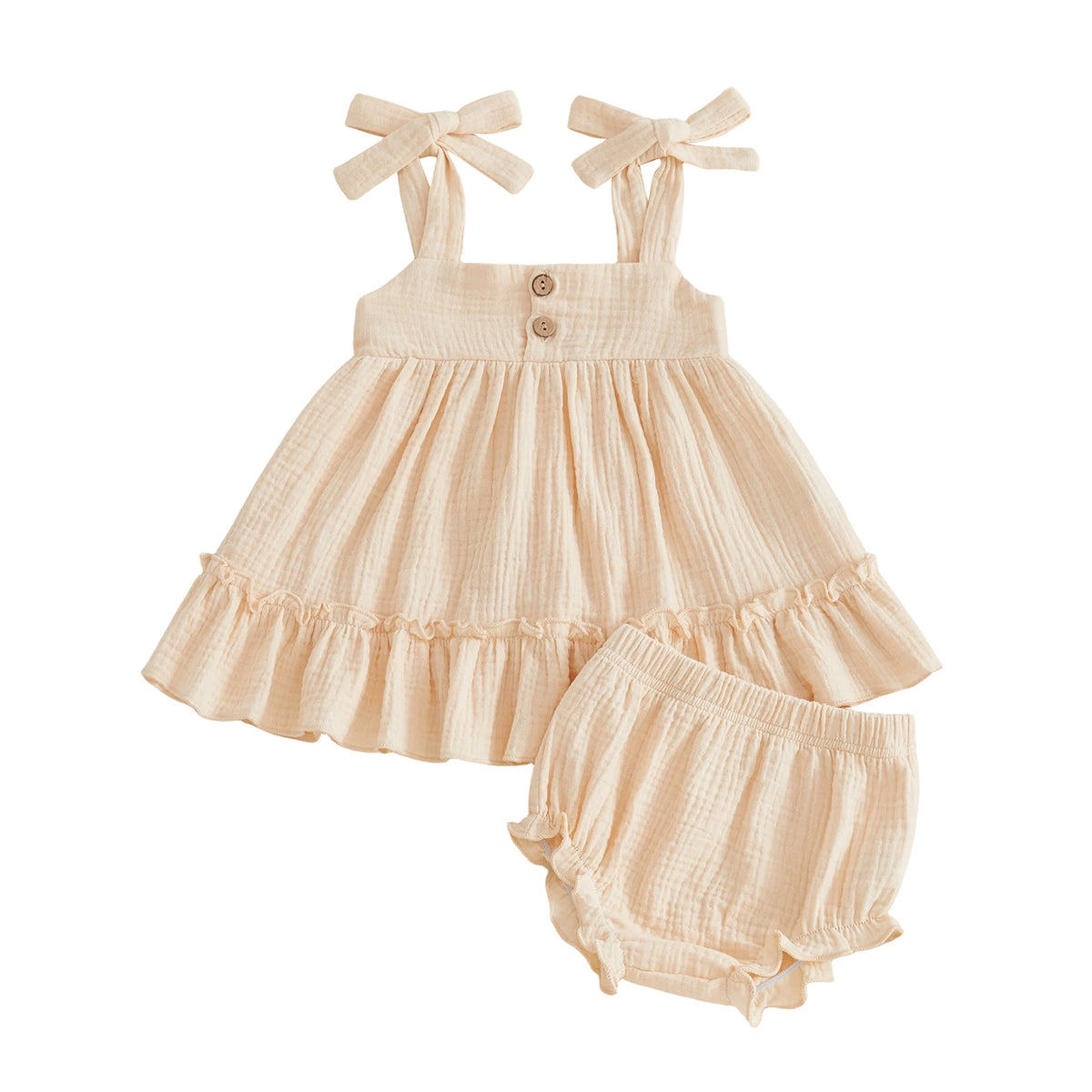 Lila Baby Doll Dress Set - Natural