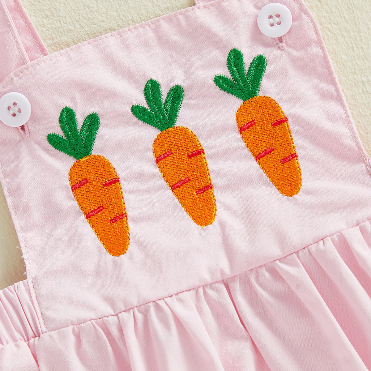 Carrot Easter Romper - Pink
